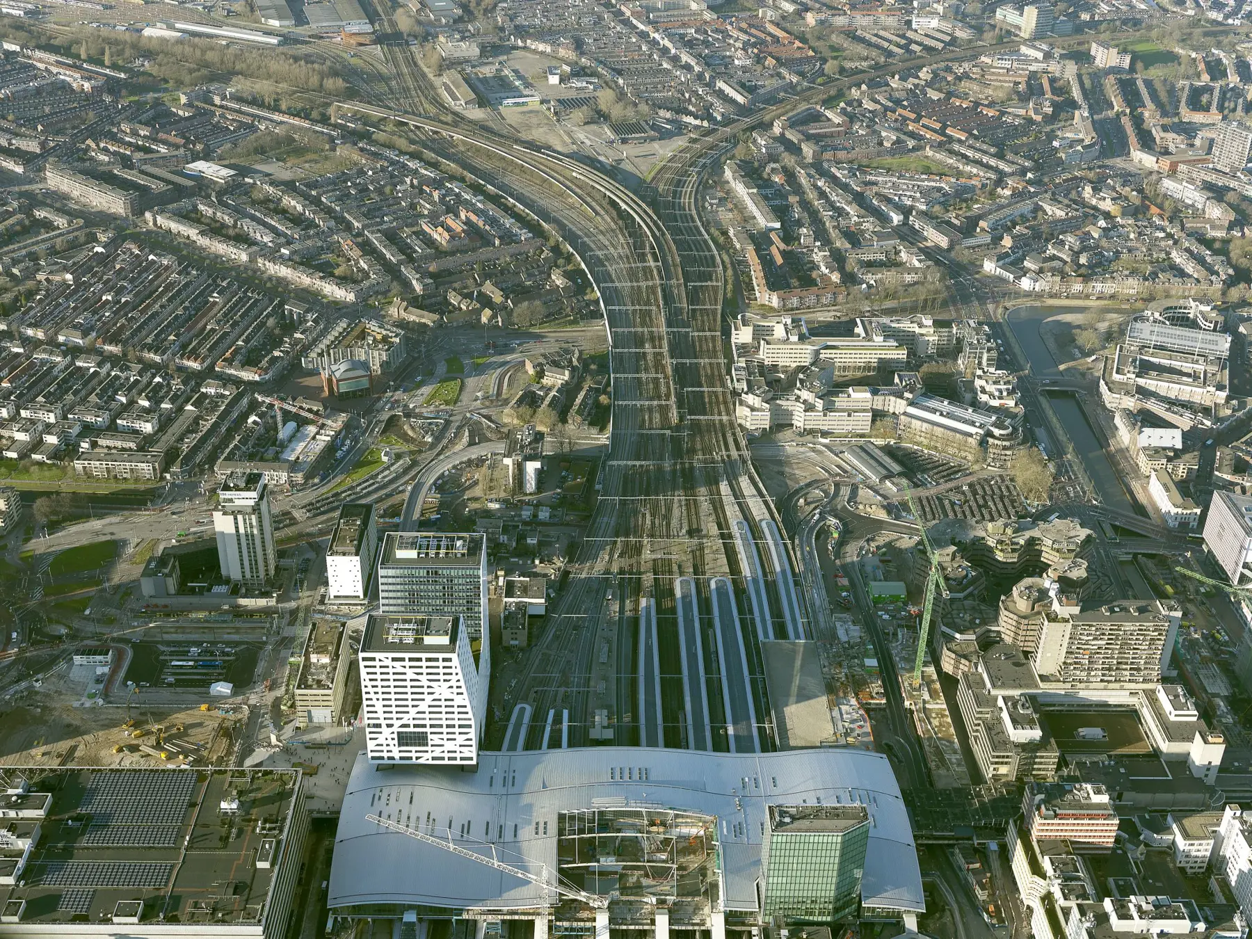 Station Utrecht Centraal vanuit de lucht