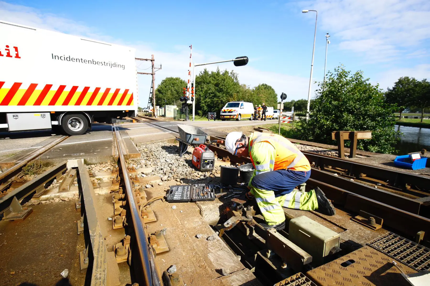 Reparatie in volle gang.