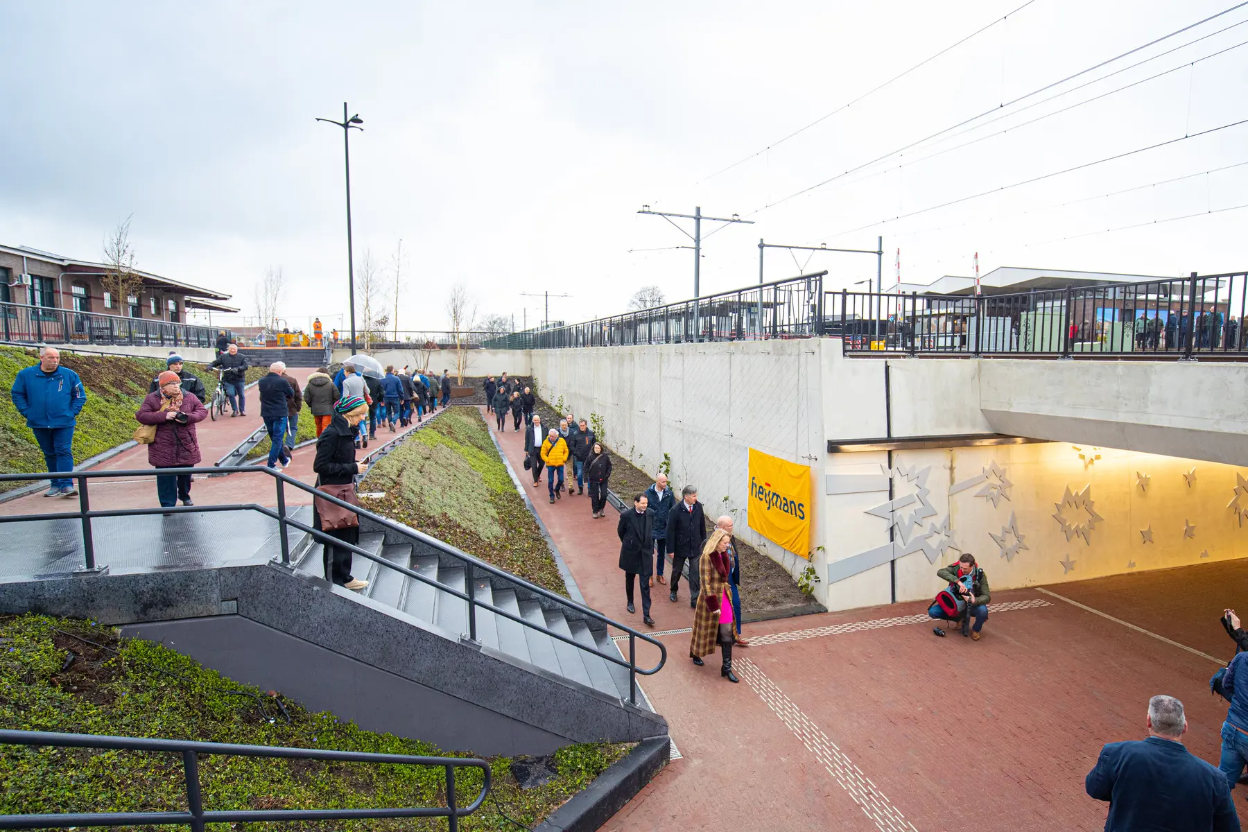 Lopen naar de nieuwe tunnel