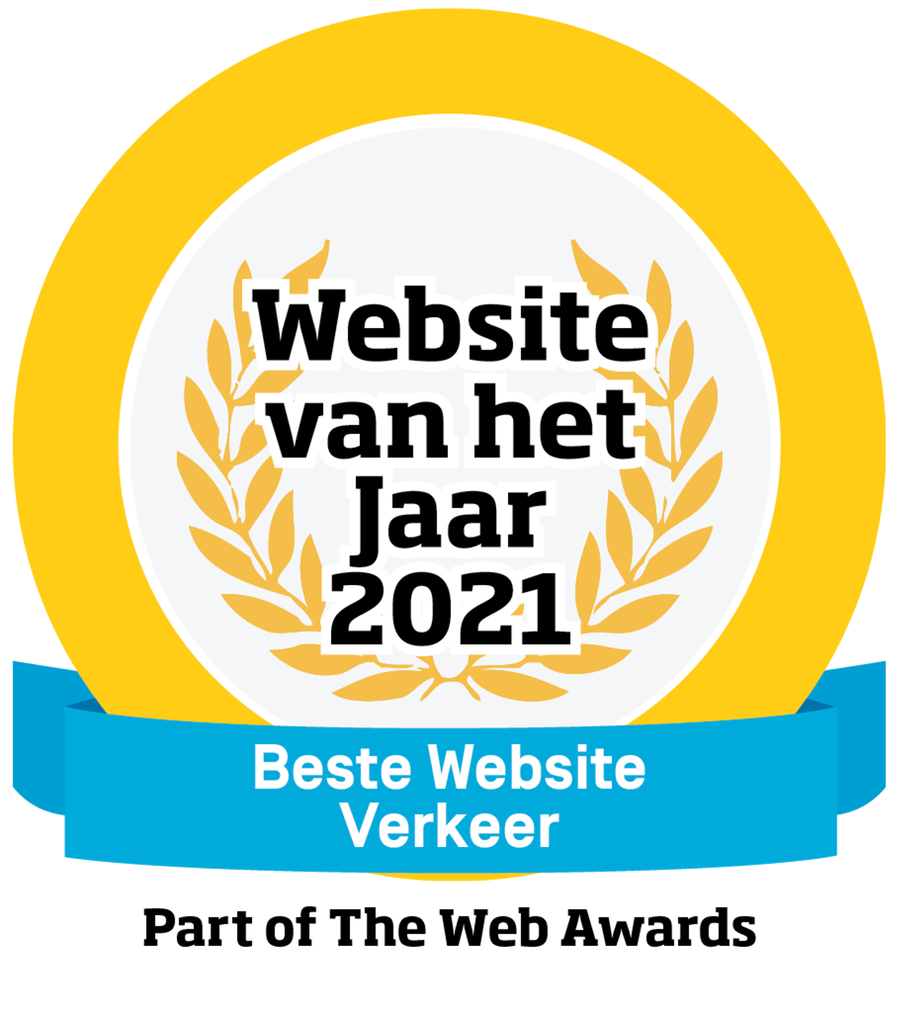 Het logo voor Beste Website van het jaar in de categorie Verkeer