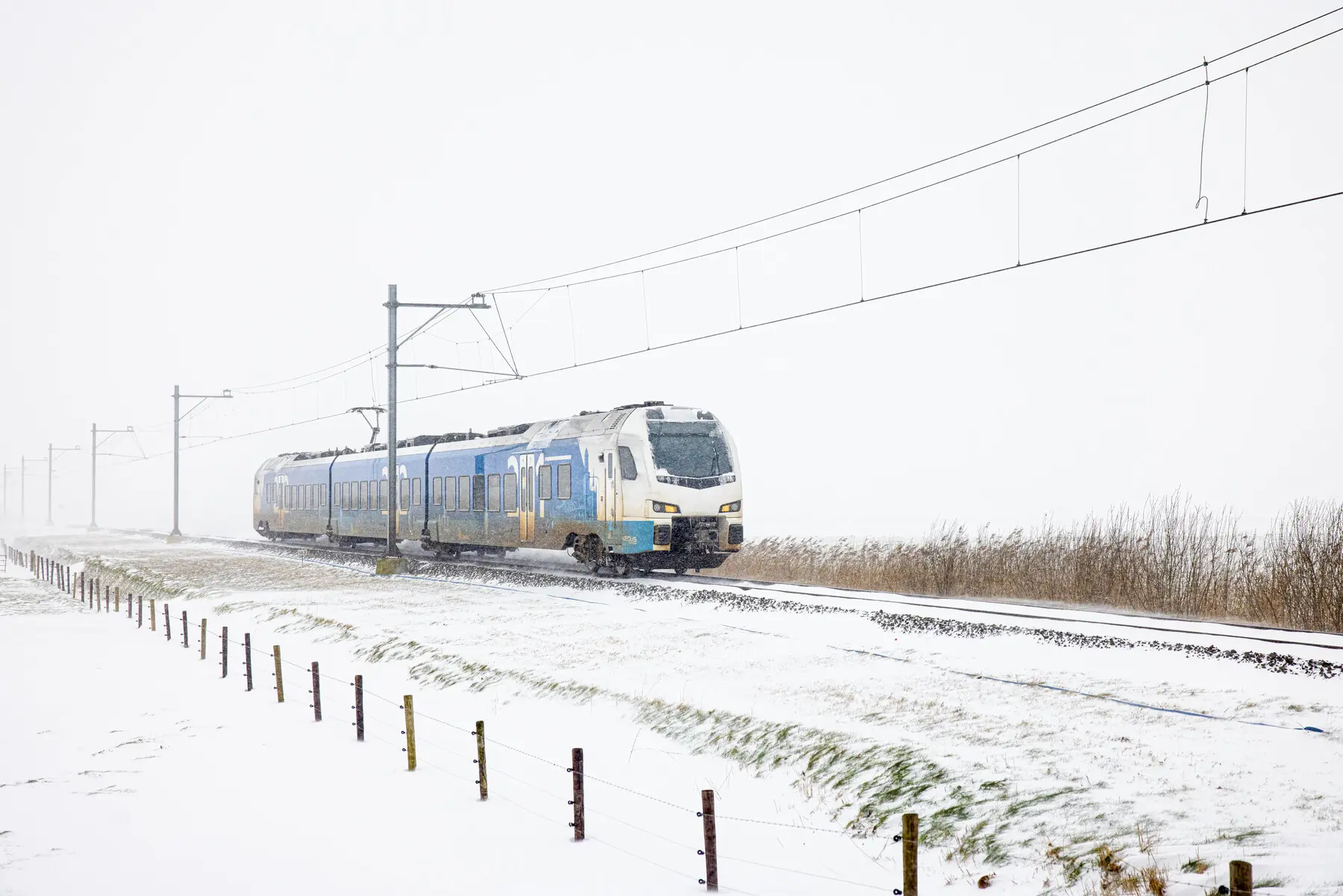 Trein in de sneeuw