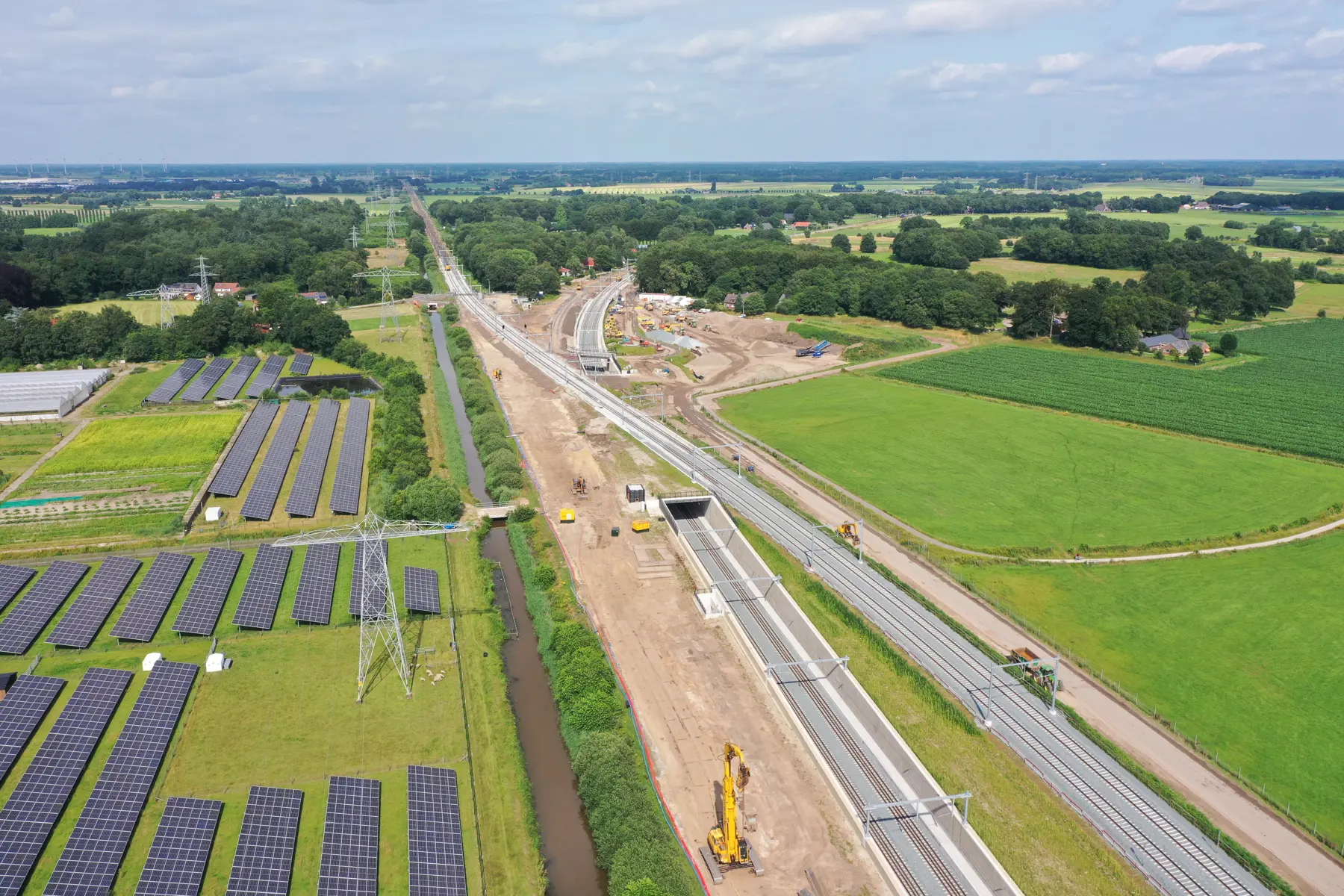 De nieuwe dive-under bij Herfte vanuit de lucht