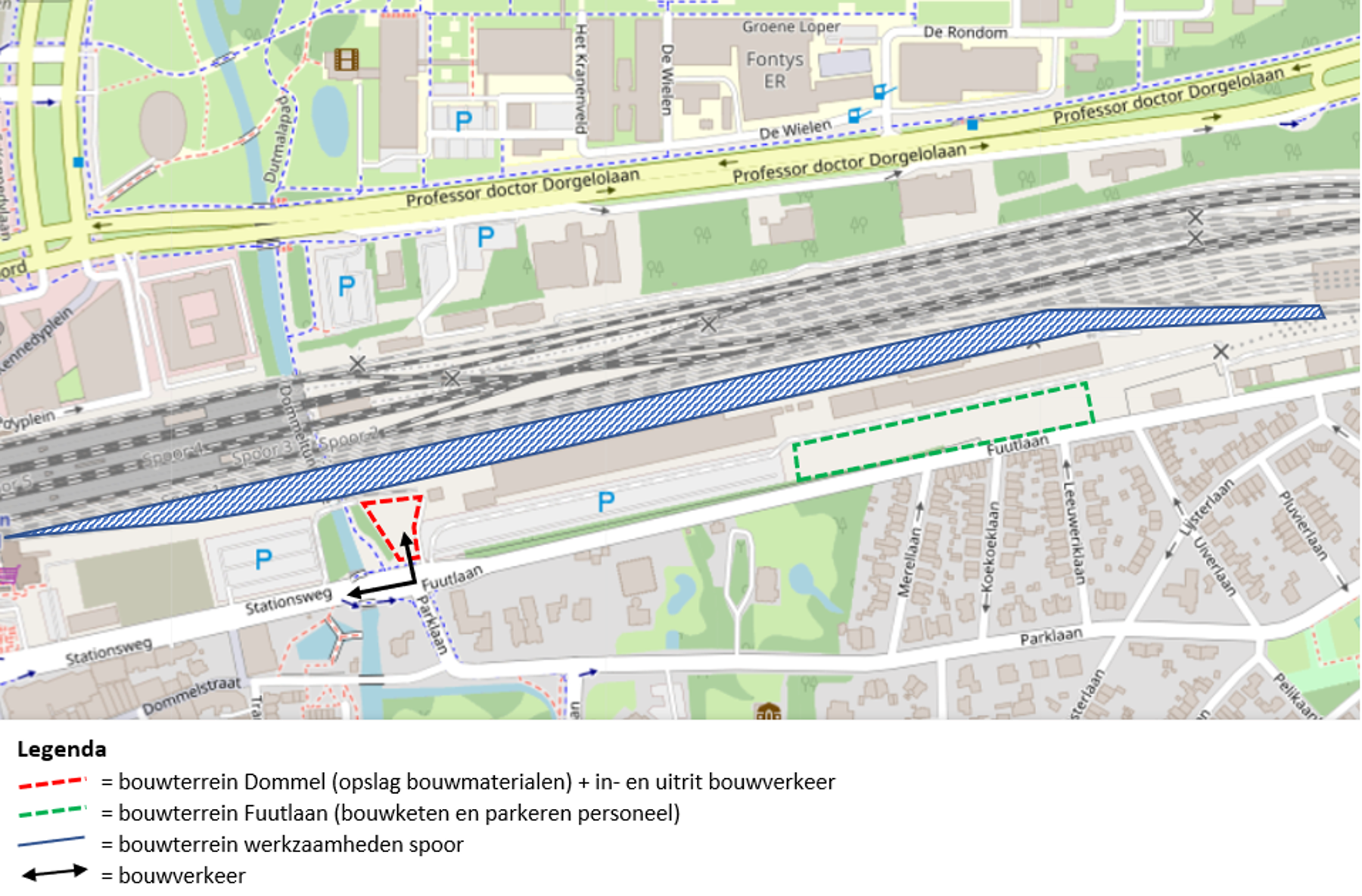 Opslagterrein en werkterrein tbv werkzaamheden opstelterrein Eindhoven