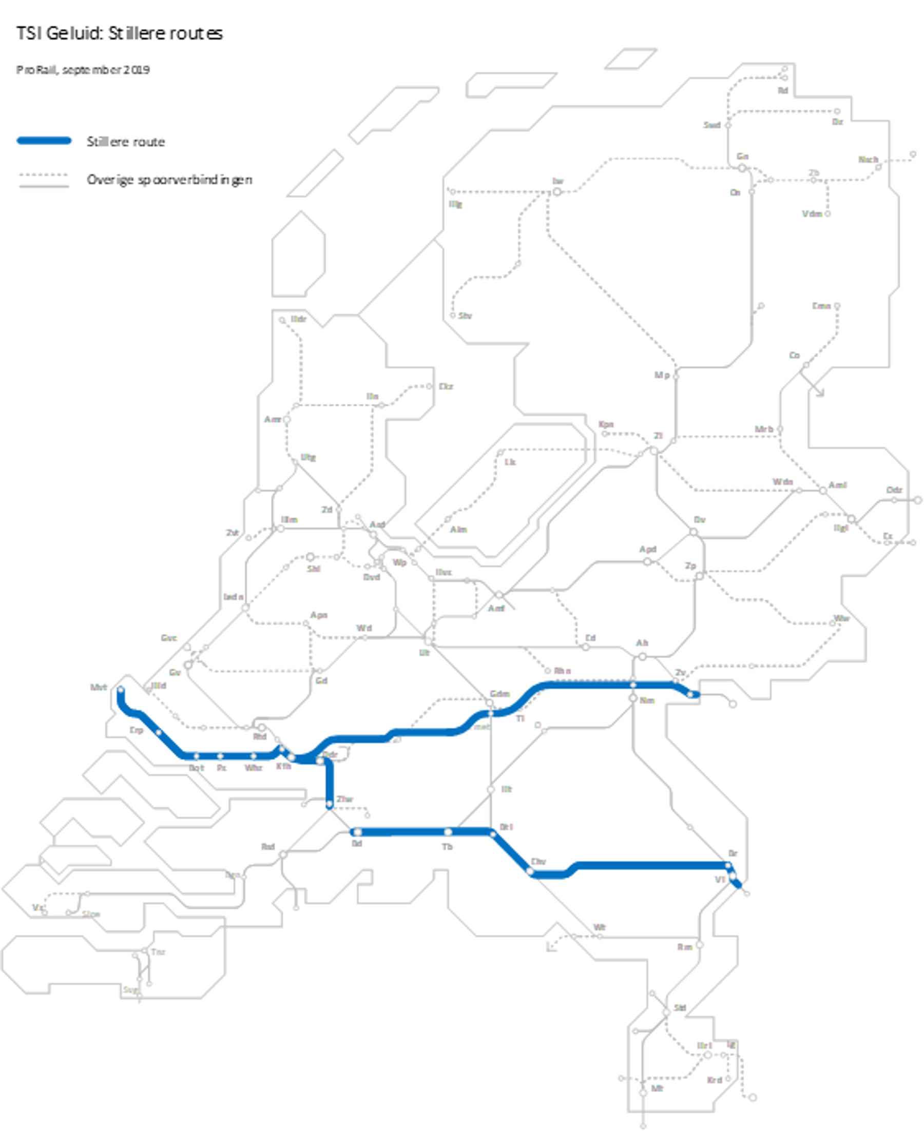 Stillere routes in Nederland